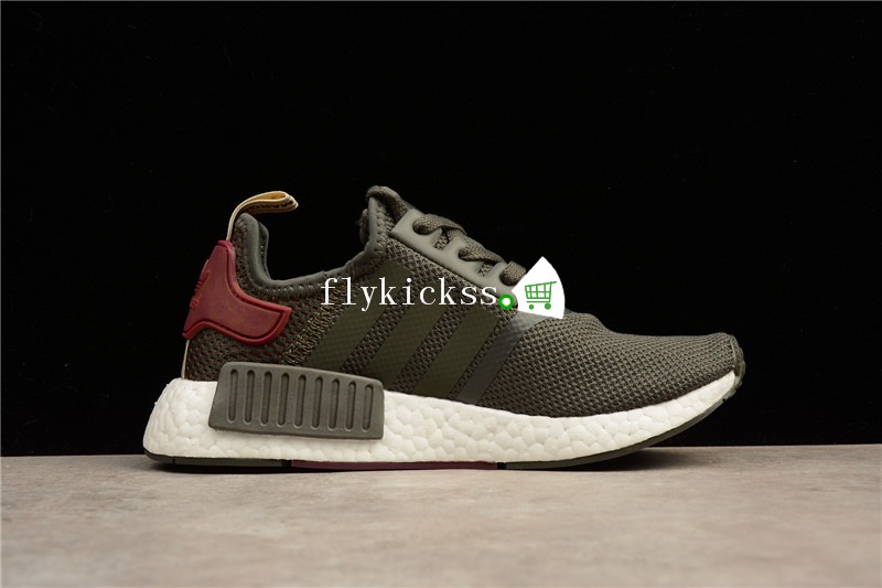 Real Boost Adidas NMD R1 Olive Green